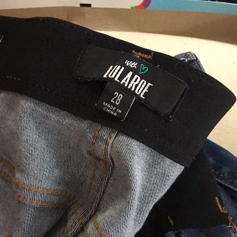 Lularoe destressed denim